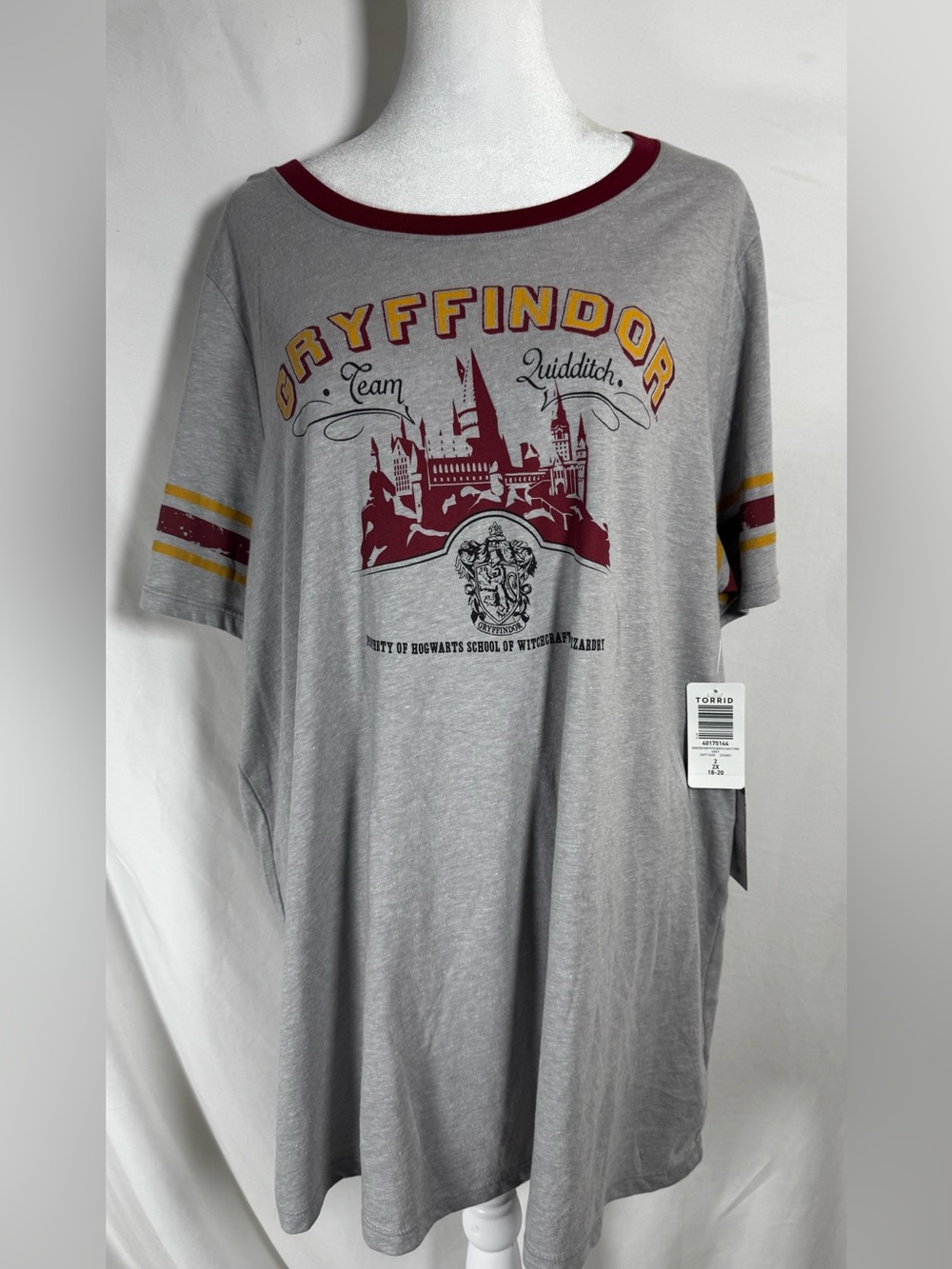 NWT Torrid Harry Potter Gryffindor Quidditch short sleeve tee size 2X 3X